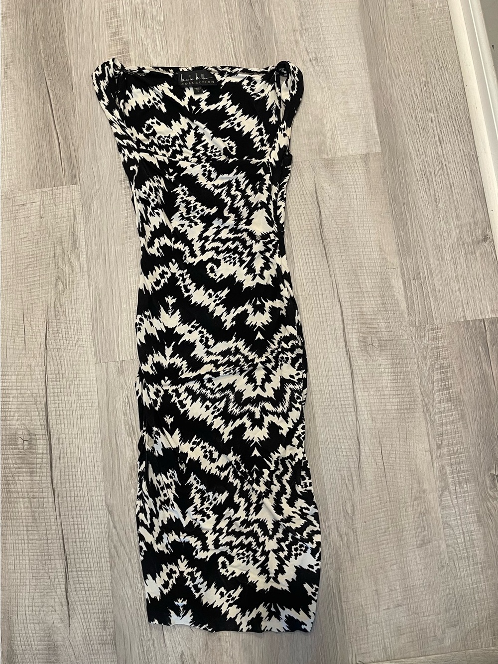 Monochrome Abstract Midi Dress - Nicole Miller